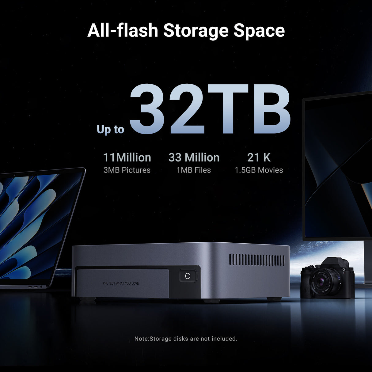 Ugreen NETWORK ATTACHED DXP480TPL DISKLESUK NAS Compact Intel® Core™ i5 i5-1235U 8 GB DDR5 UGOS Pro