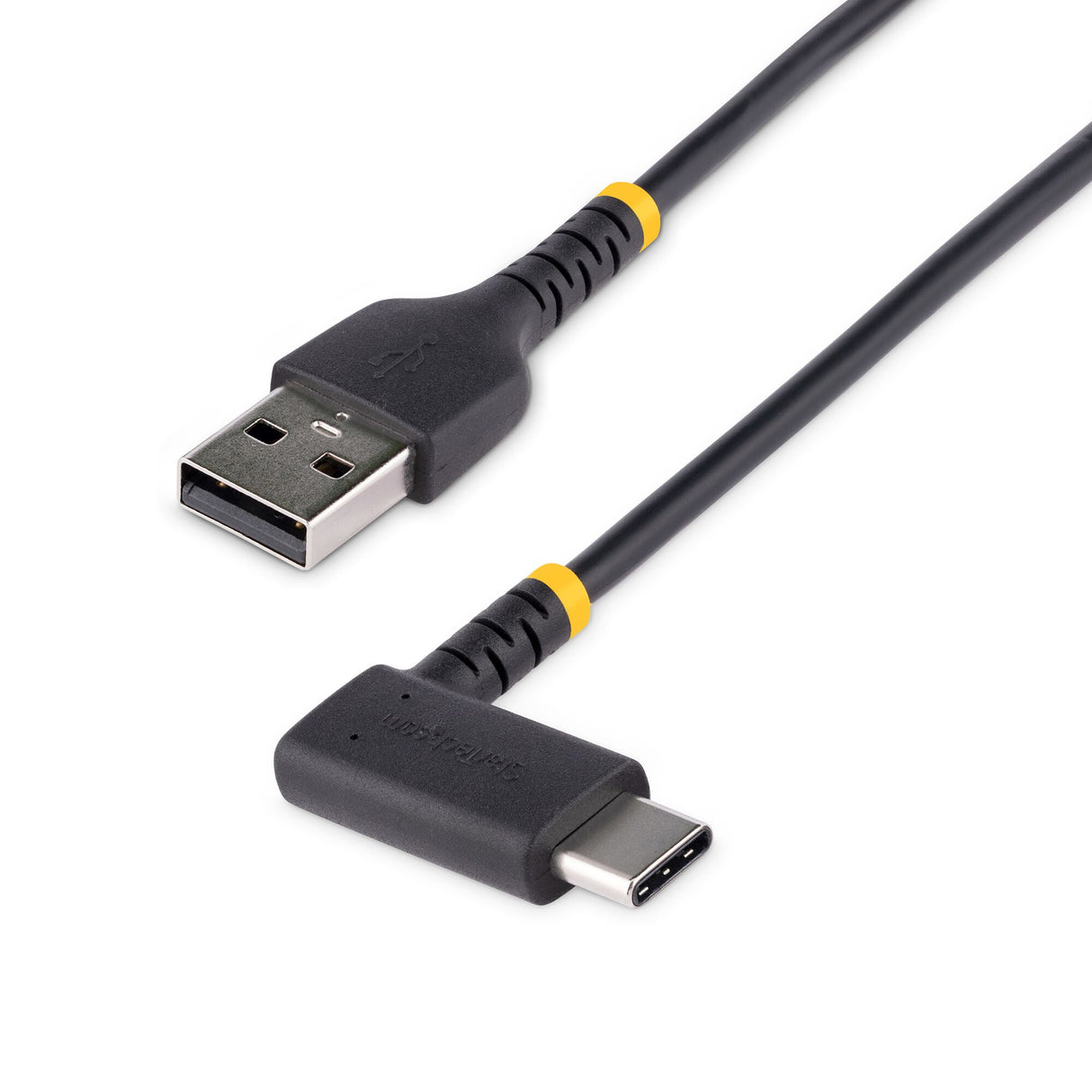 StarTech.com 3ft (1m) USB-A to USB-C Fast Charging Cable, Rugged, Right-Angled, Charge & Sync, 3A, USB 2.0, TPE Jacket and Aramid Fiber - USB Charging Cord