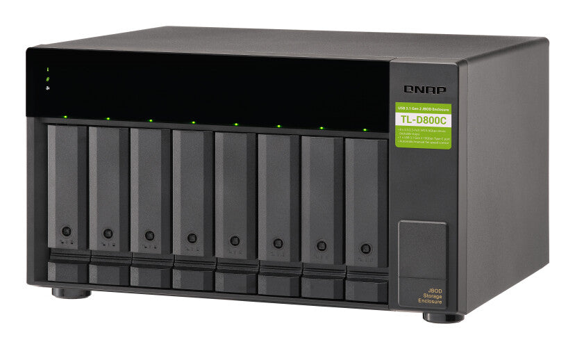 QNAP TL-D800C storage drive enclosure HDD/SSD enclosure Black, Grey 2.5/3.5"