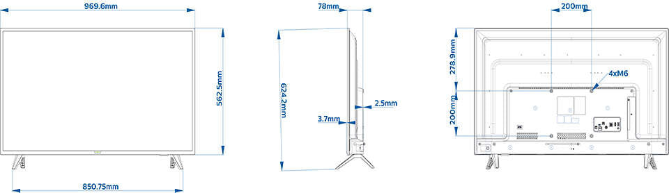 Philips 43HFL5114/12 TV 109.2 cm (43") Full HD Smart TV Wi-Fi Black 250 cd/m²