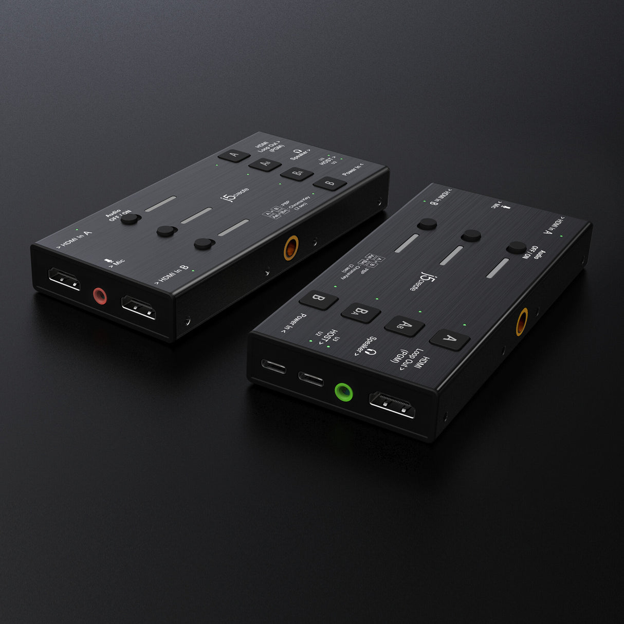 j5create JVA06 Dual HDMI™ Video Capture Card, 1920*1080 Video Capture Resolution, 3 x HDMI ports and 2 x USB ports, Black