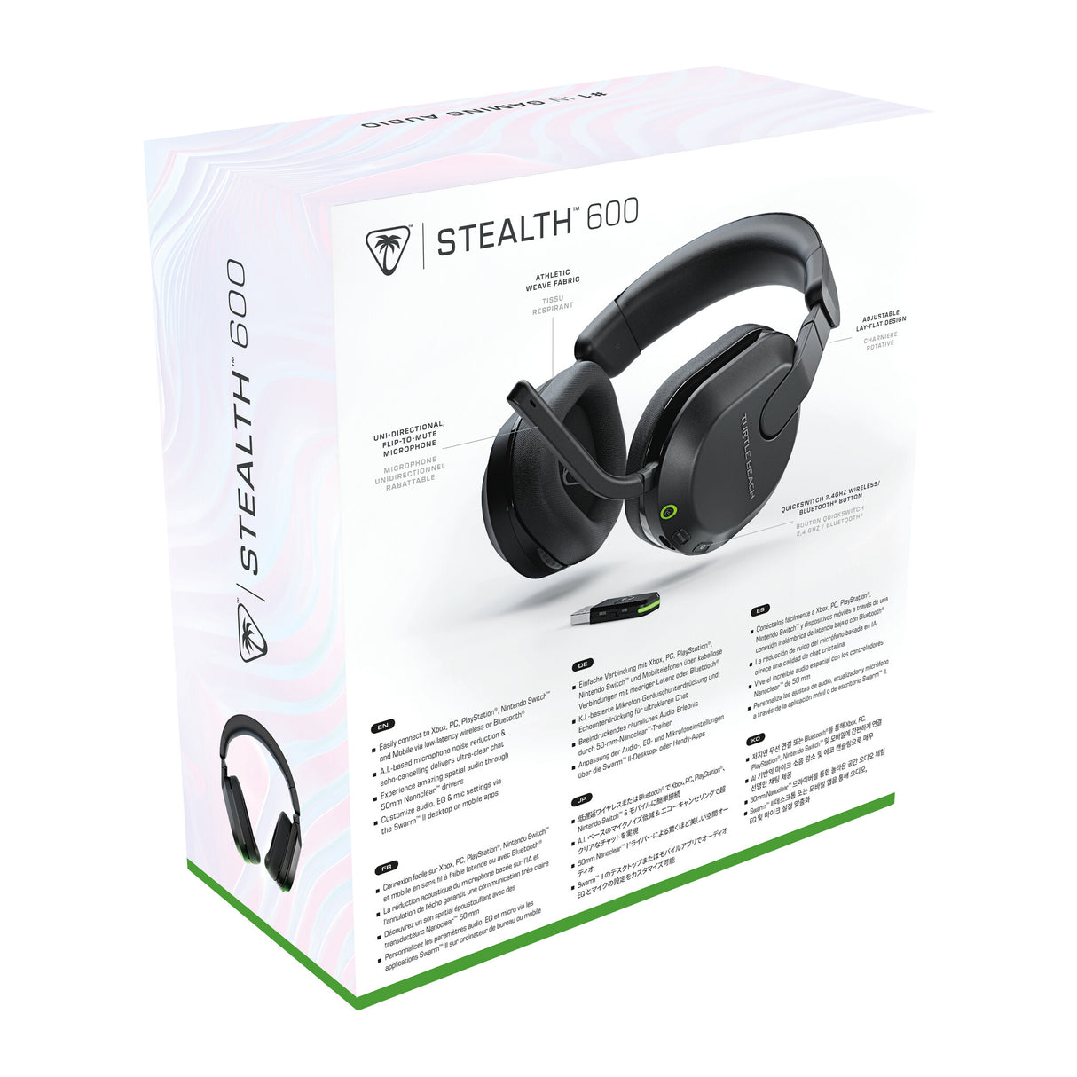 Turtle Beach Stealth 600 Black Wireless Multiplatform Gaming Headset with up to 80 hour Battery, 50mm Speakers and Bluetooth for Xbox Series X or S, Xbox One, PC, PS5, PS4 and Mobile