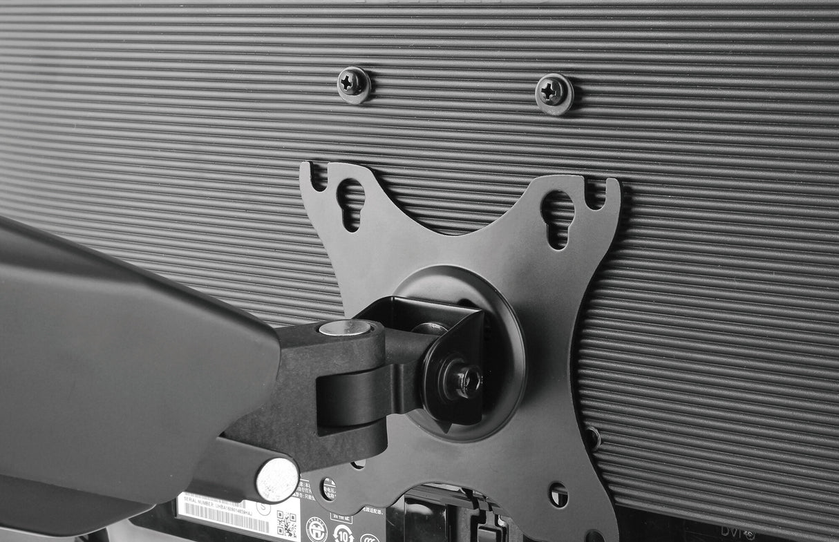 Manhattan Desk Mount for TV & Monitors (Full Motion Spring), For screens 13" to 27", C-Clamp or Grommet Assembly, VESA compatability: 75x75mm and 100x100mm - check the dimensions of the four mounting holes on back of screen to ensure it fits, Max 9kg, Bla