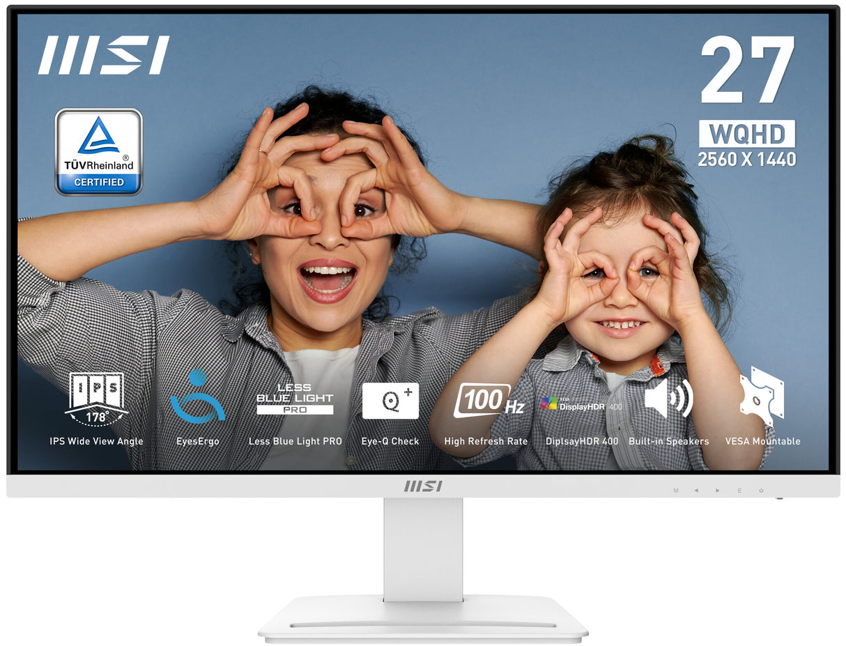 MSI Pro MP273QW E2 computer monitor 68.6 cm (27") 2560 x 1440 pixels Wide Quad HD White