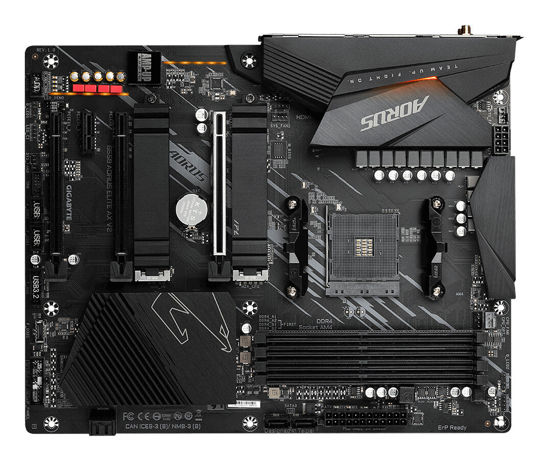Placa base Gigabyte B550 AORUS ELITE AX V2 AMD Socket AM4 ATX HDMI/DIsplayPort WiFi 6 M.2 RGB USB 3.2 Tipo-C