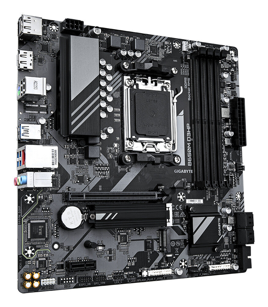 Carte mère Gigabyte B650M D3HP DDR5, Socket AMD AM5, Micro ATX, 1x PCIe 4.0 x16, 1x PCIe 3.0 x1, 2x M.2 2280 PCIe 4.0, Realtek 2.5GbE LAN, HDMI/DisplayPort