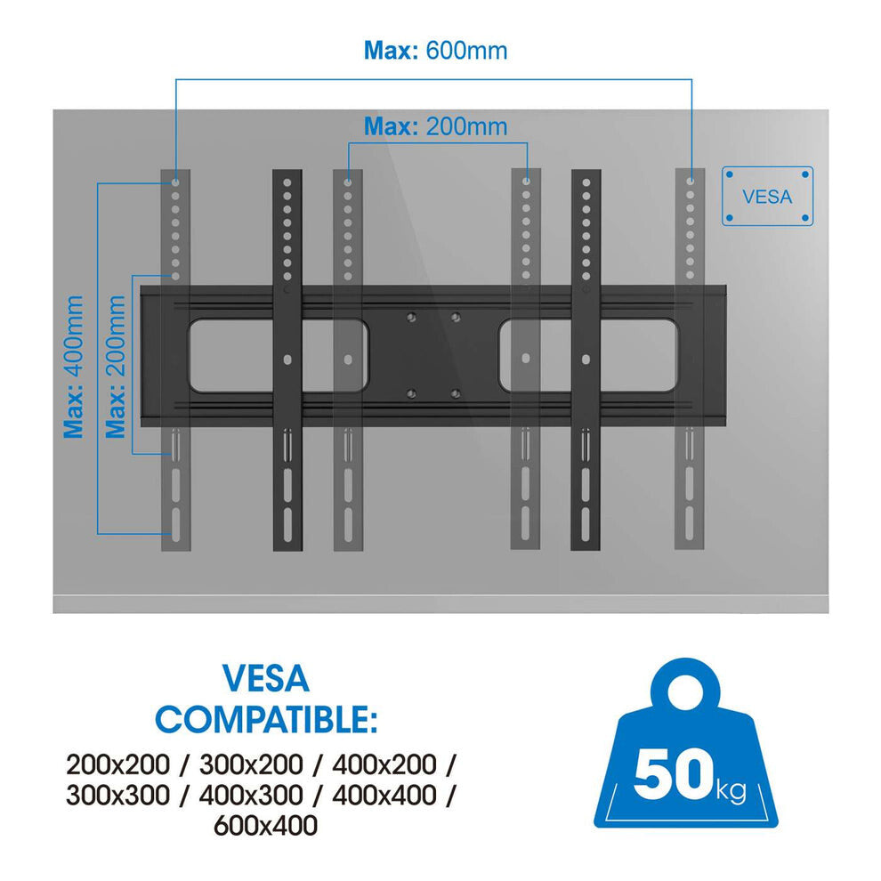 Manhattan Outdoor Wall Mount for TV & Monitors (Full Motion), For screens 37" to 65", VESA compatibility: all between 200x200mm to 600x400mm - check the dimensions of the four mounting holes on back of screen to ensure it fits, Max 50kg, Weatherproof, Bra
