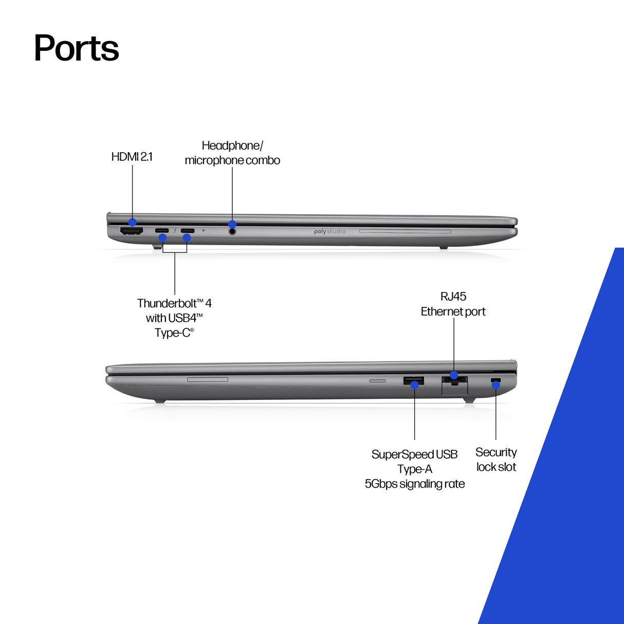 HP B72YFET laptop Intel Core Ultra 9 285H Mobile workstation 35.6 cm (14") WUXGA 64 GB DDR5-SDRAM 1 TB SSD NVIDIA RTX 500 Ada Wi-Fi 7 (802.11be) Windows 11 Pro AI PC, AI Workstation