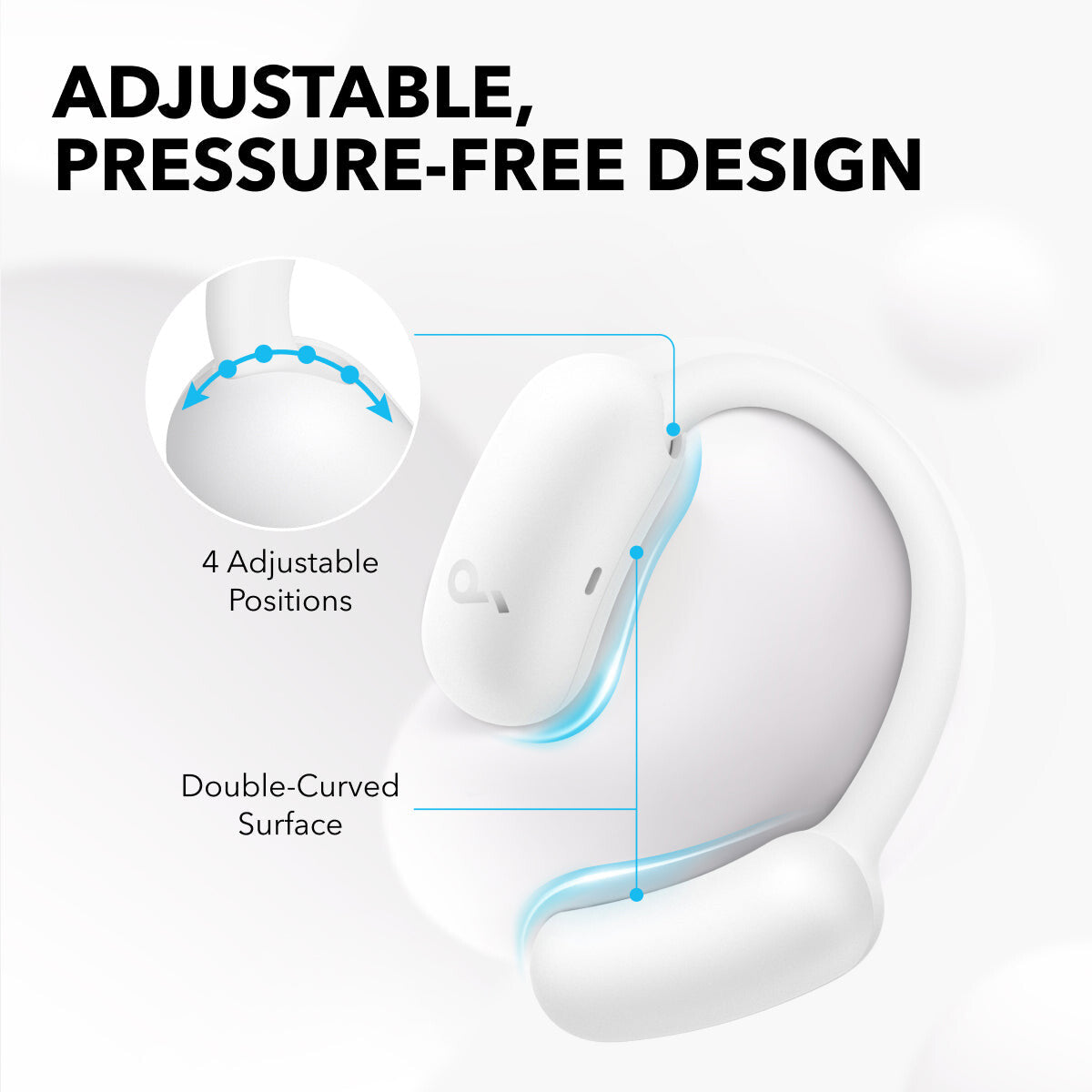Soundcore AeroFit 2 Headphones Wireless Open-ear Calls/Music/Sport/Everyday Bluetooth White