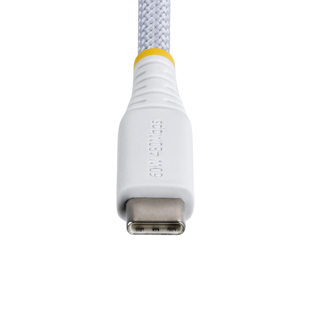 StarTech.com 30cm (1ft) White USB-C Charging Cable, 60W (3A) PD, Dual-Layer Braided Nylon/TPE Jacket, Rugged USB C Charging Cord, USB 2.0 Laptop Charger Cable