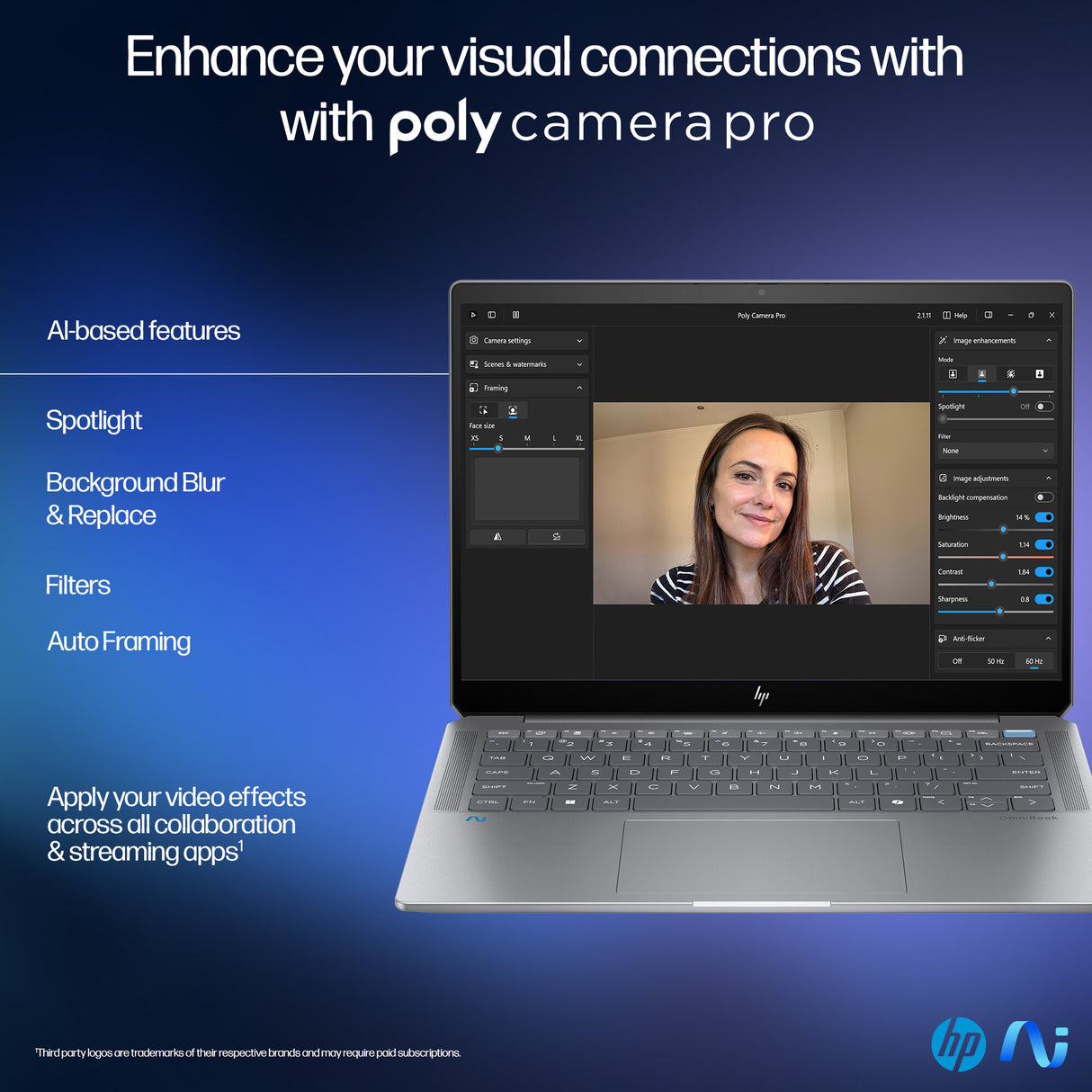 HP OmniBook Ultra 14-fd0002na Copilot+ PC AMD Ryzen AI 9 365 Laptop 35.6 cm (14") Touchscreen 2.2K 32 GB LPDDR5x-SDRAM 1 TB SSD Wi-Fi 7 (802.11be) Windows 11 Home Silver