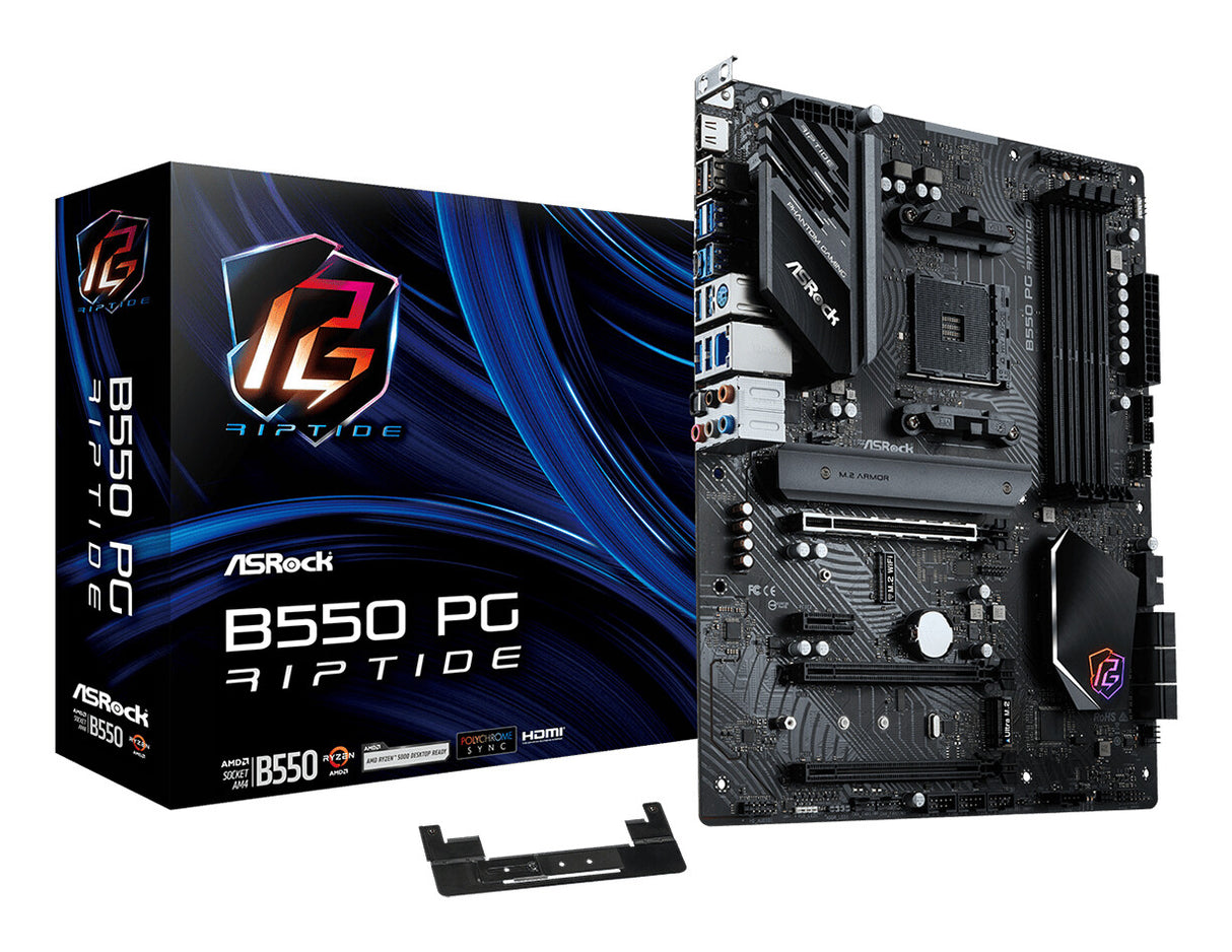 Asrock B550 PHANTOM GAMING RIPTIDE, AMD B550, AM4, ATX, 4 DDR4, HDMI, XFire, 2,5 GB LAN, RGB, 2x M.2