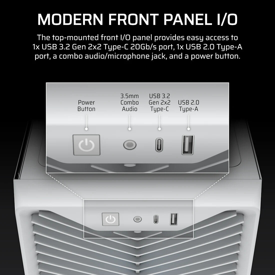 Corsair Midi Tower 3200D RS ARGB PC Case White