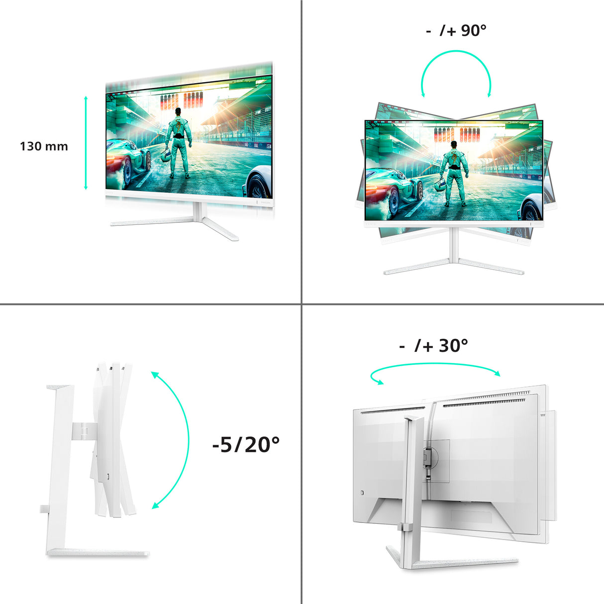 Philips Evnia 27M2N3501PA/00 computer monitor 68.6 cm (27") 2560 x 1440 pixels Quad HD LCD White