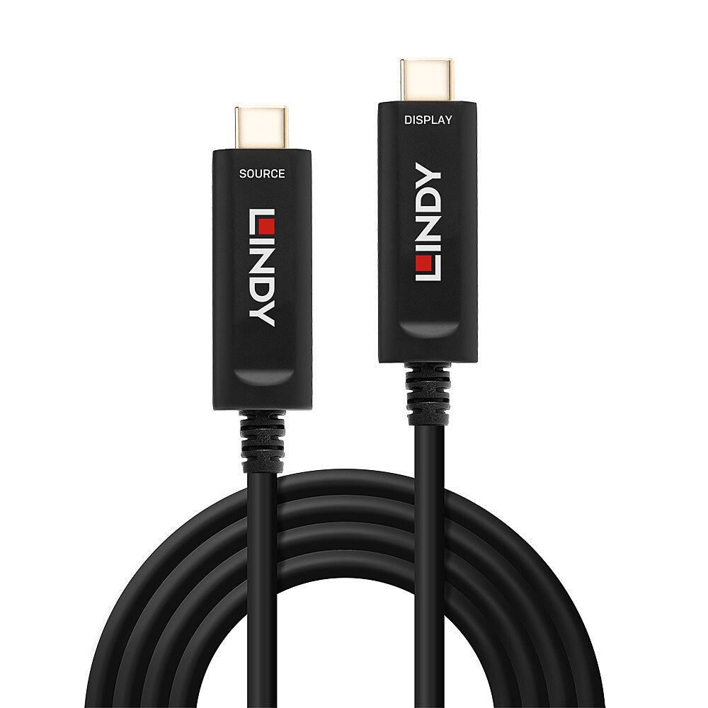 Lindy 15m Fibre Optic Hybrid USB Type C Cable, Audio / Video Only