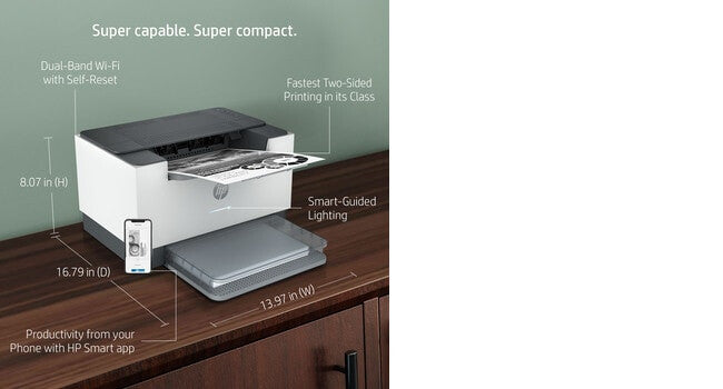 HP LaserJet M209dw Printer, Black and white, Printer for Home and home office, Print, Two-sided printing; Compact Size; Energy Efficient; Dualband Wi-Fi