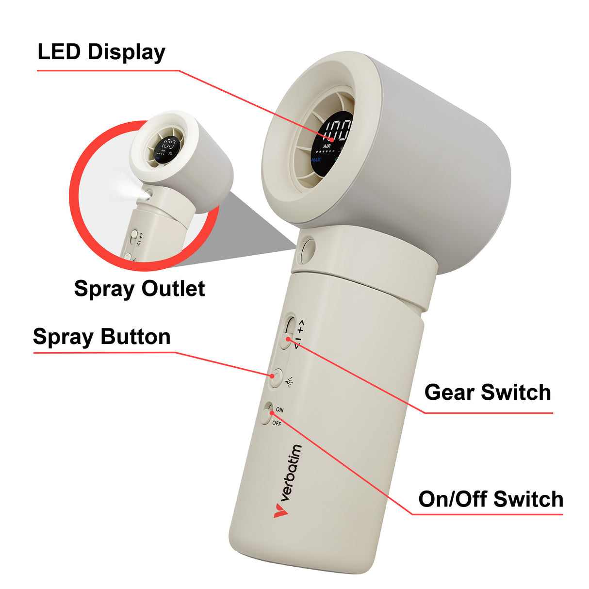 Verbatim Cool 'n' Go Aqua Breeze Handheld fan