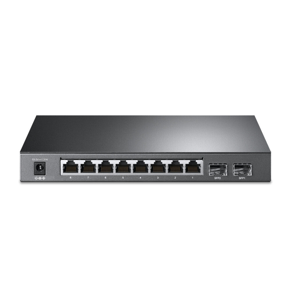 TP-LINK (TL-SG2210P V5) JetStream Switch inteligente Gigabit de 10 puertos con PoE+ de 8 puertos, 2 puertos SFP, montaje en rack/escritorio