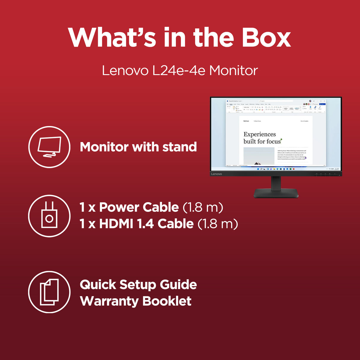 Lenovo 68C2KAC1UK computer monitor 60.5 cm (23.8") 1920 x 1080 pixels Full HD LCD Black