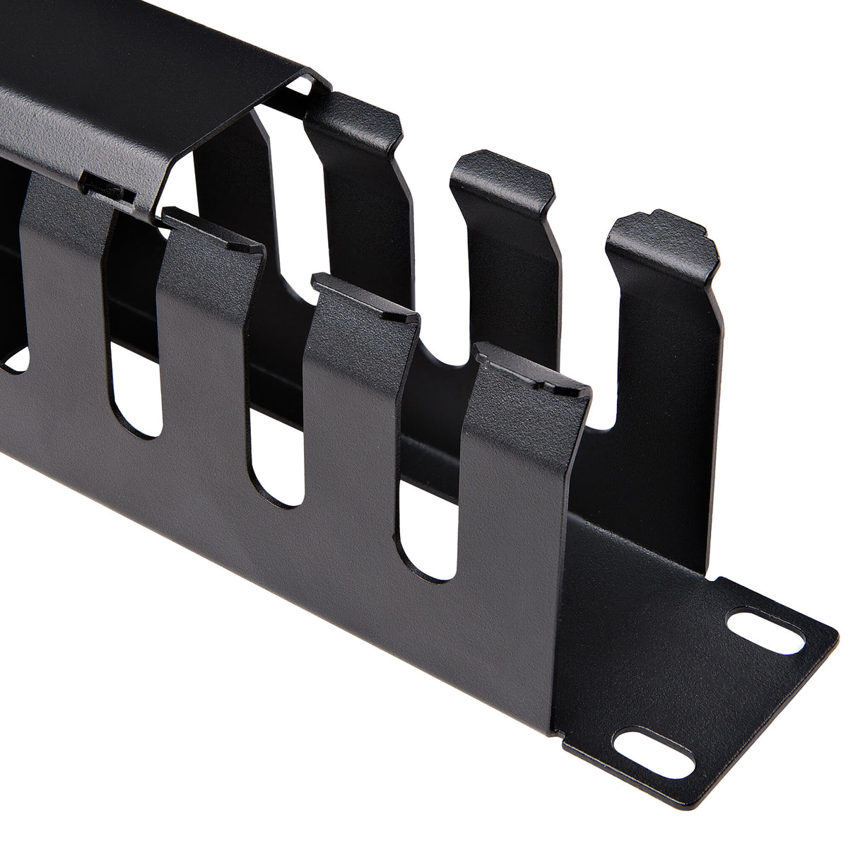 StarTech.com Horizontal 1U Server Rack Cable Management Finger Duct w/ Cover - 19" Network Rack Wire Duct Raceway Panel - Slotted Wire Duct