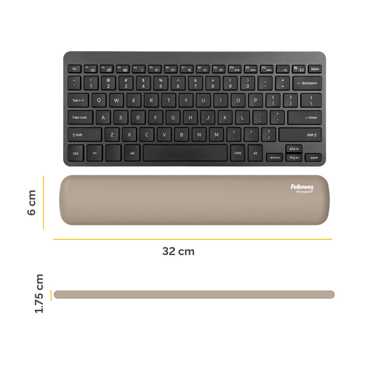 Fellowes Keyboard Wrist Rest Breyta Compact Keyboard Wrist Support with Antibacterial Protection Ergonomic Wrist Support Sand