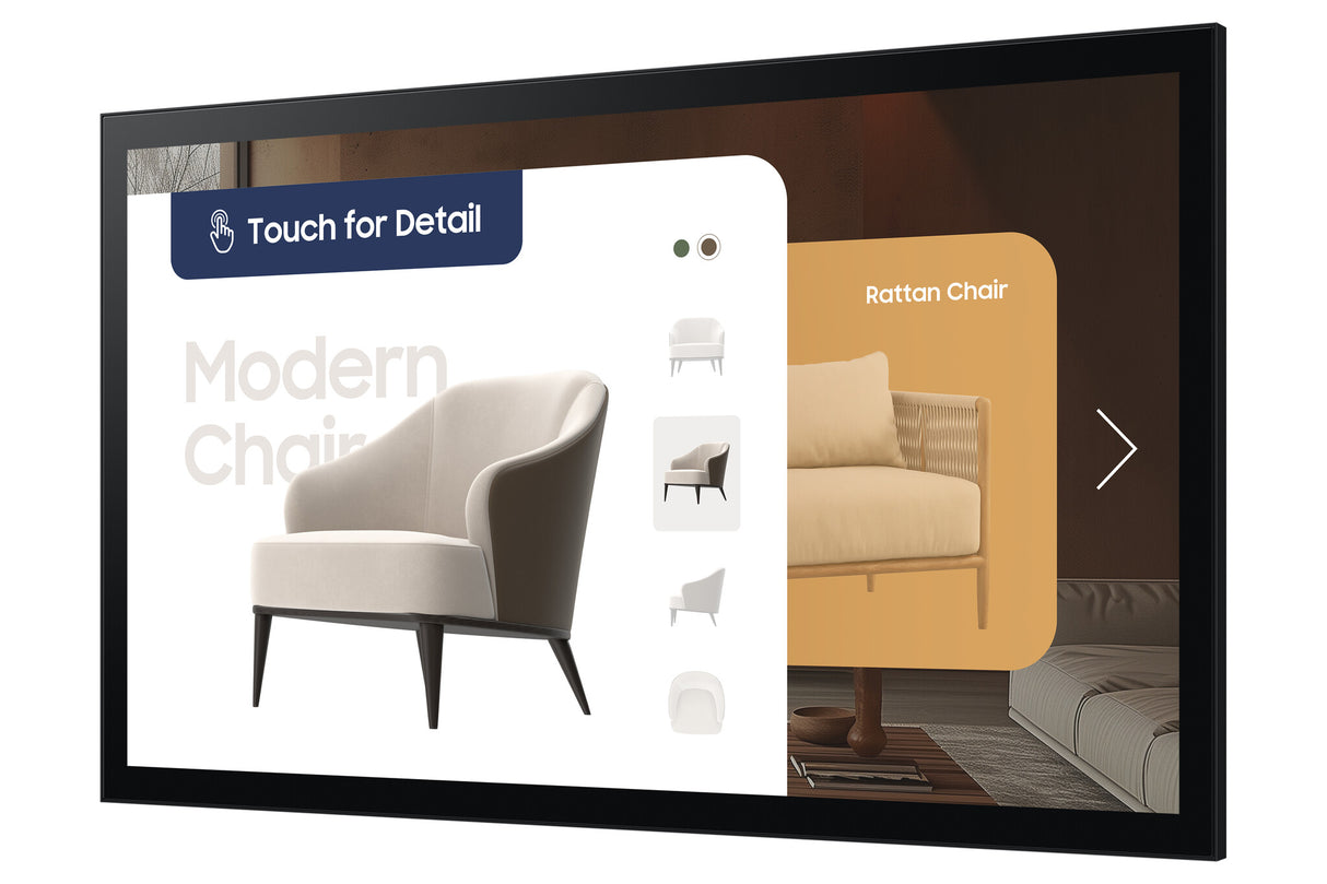 Samsung QM32C-T Digital signage flat panel 81.3 cm (32") LCD Wi-Fi 400 cd/m² Full HD Black Touchscreen Tizen 7.0 16/7