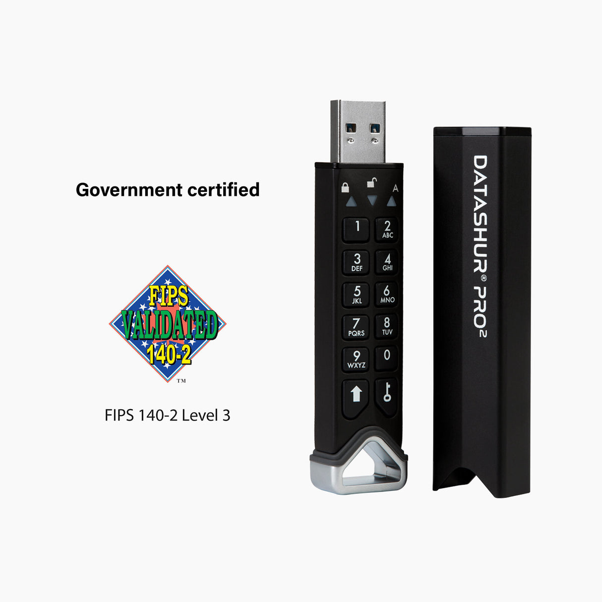 iStorage datAshur PRO2 256 GB | Secure Flash Drive | FIPS 140-2 Level 3 Certified | AES-XTS 256-bit hardware encryption | Password protected | Dust/Water-Resistant |