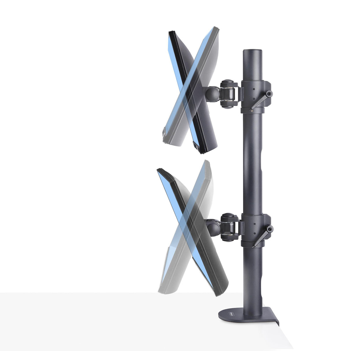 StarTech.com Desk Mount For 2x Vertically Stacked Monitors, Dual 49", Total 70lb (32kg), C-Clamp, Quick-Release VESA System, Widescreen 16:9/Ultrawide 32:9, TAA