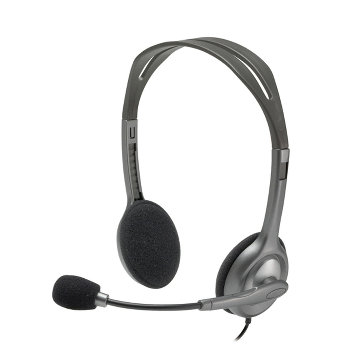 Casque filaire Logitech H111, son stéréo, prise audio 3,5 mm, microphone antibruit, noir