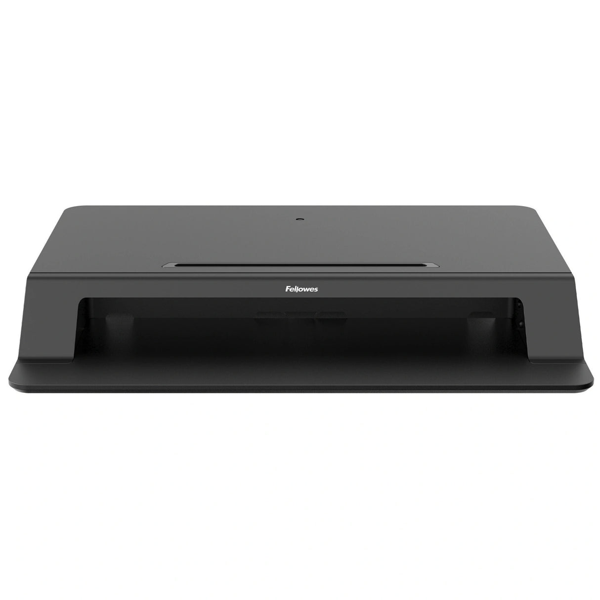 Fellowes Sit Stand Desk Riser - Lotus LT Height Adjustable Sit Stand Desk Converter with Convenient Device Channel - No Assembly Required - Max Weight 17KG - Black
