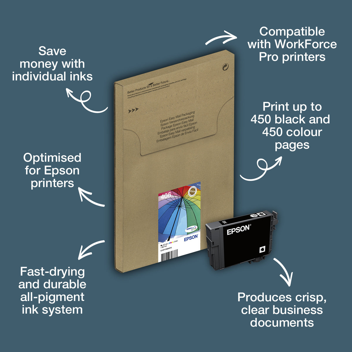 Epson Multipack 4-colour 406 Umbrella DURABrite Ultra EasyMail Ink