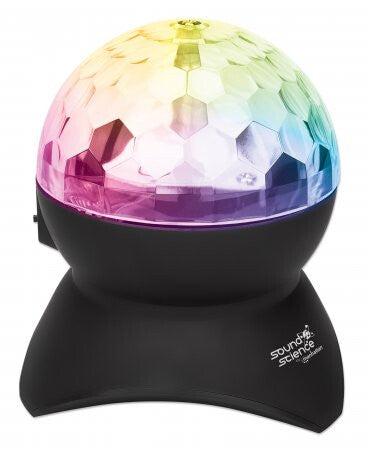 Manhattan Sound Science Disco Light Ball Bluetooth Speaker, FM Radio, Decent Sound Output (3W), 8 hour Playback time, Integrated Controls, Range 10m, microSD card reader, Aux 3.5mm, USB-A charging cable incl, Bluetooth 5.0, 3 Years Warranty
