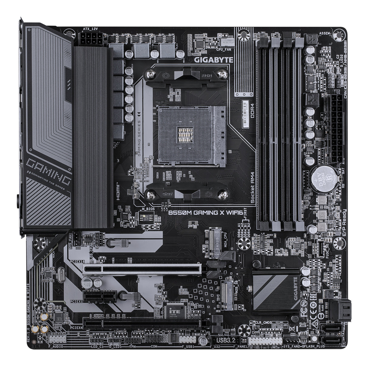 GIGABYTE B550M GAMING X WIFI6 Motherboard - AMD Ryzen 5000 CPUs, 5+3 Phases VRM, up to 3200MHz DDR4, 1xPCIe 4.0 + 1xPCIe 3.0 M.2, Wi-Fi 6, 1GbE LAN, USB 3.2 Gen 1