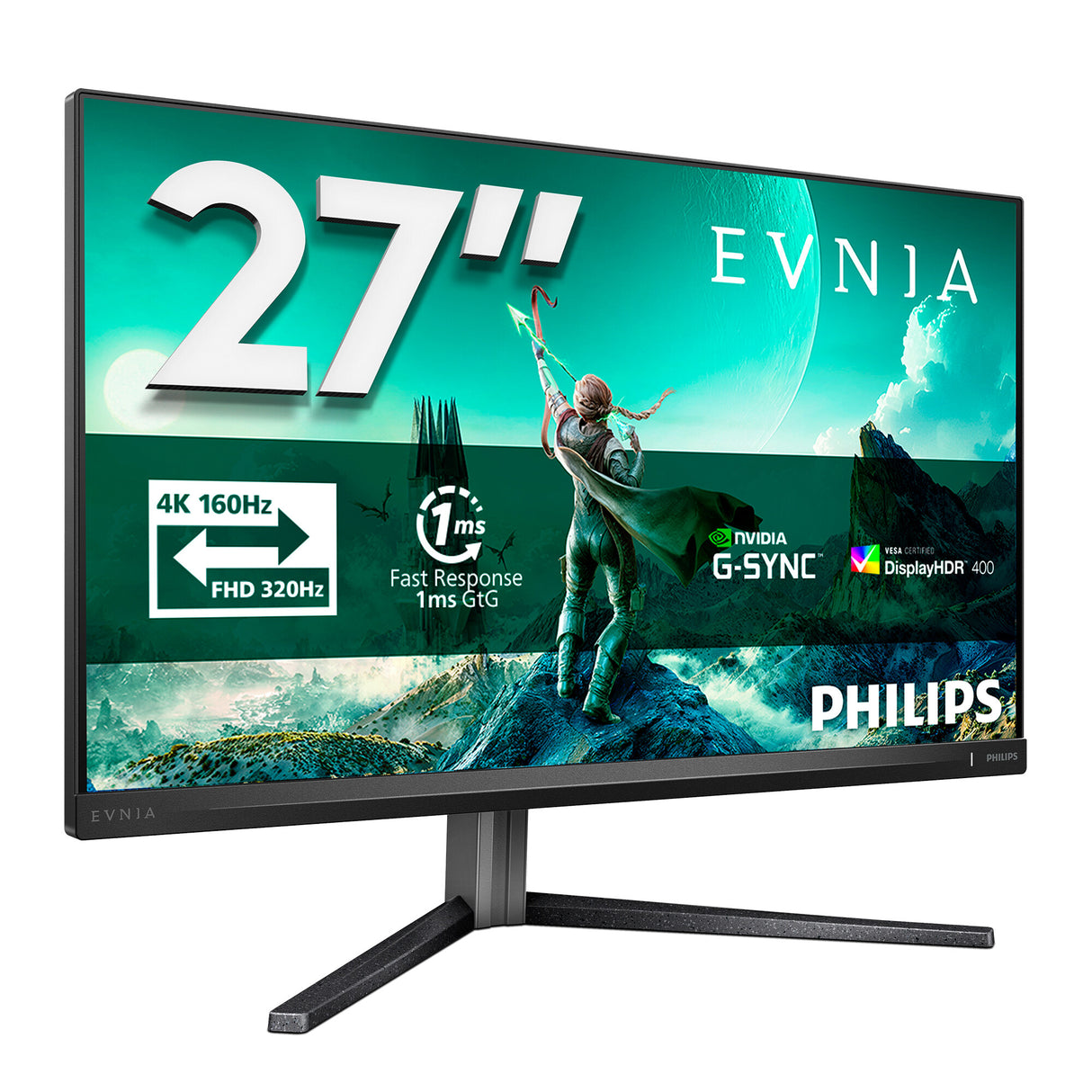 Philips Evnia 3000 27M2N3800A/00 computer monitor 68.6 cm (27") 3840 x 2160 pixels 4K Ultra HD LCD Black