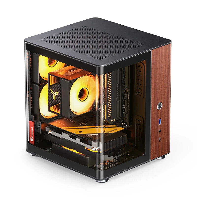 Jonsbo TK-0 BLACK computer case Black, Wood