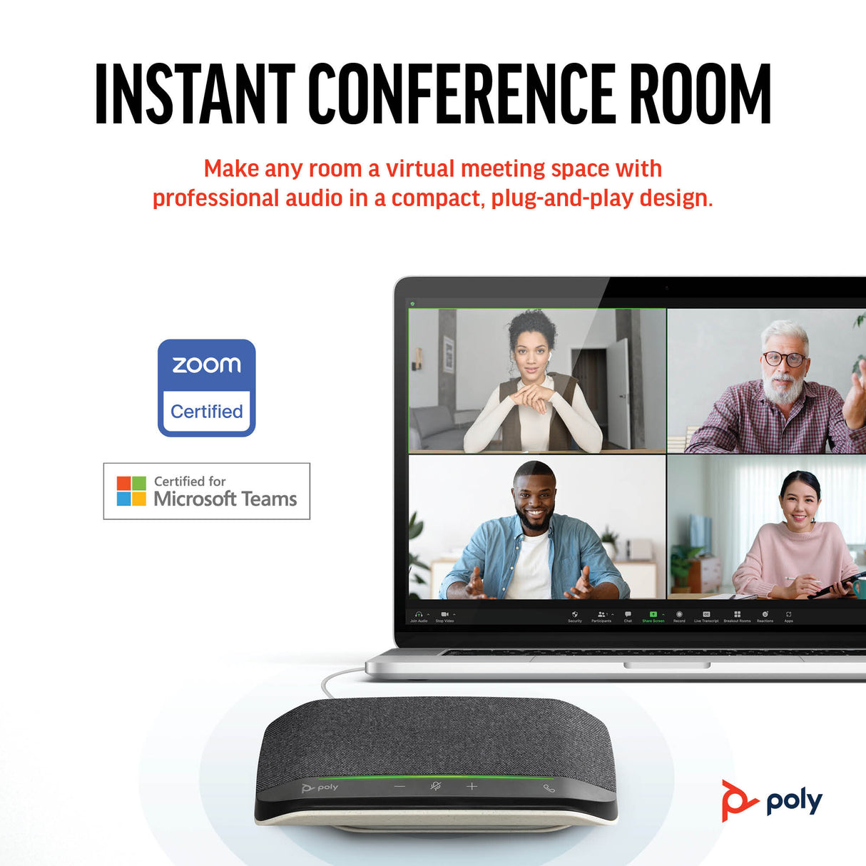 HP Poly Sync 10 Speakerphone +USB-A to USB-C Cable