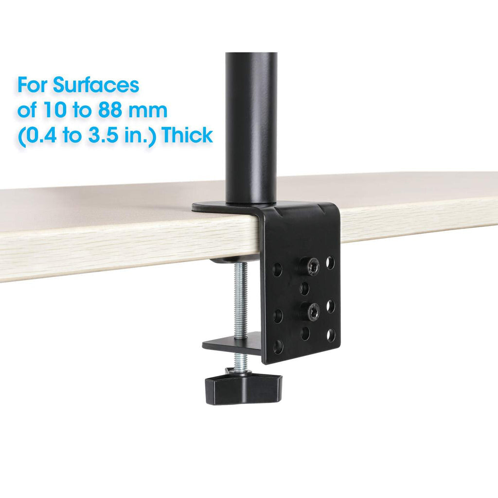 Manhattan Desk Mount for Monitors & Laptop Combo (Full Motion), For screens: 10-27", Laptop up to 17", Clamp Assembly, VESA compatability: 75x75 and 100x100mm - check the dimensions of the four mounting holes on back of screen to ensure it fits, Max 8kg,