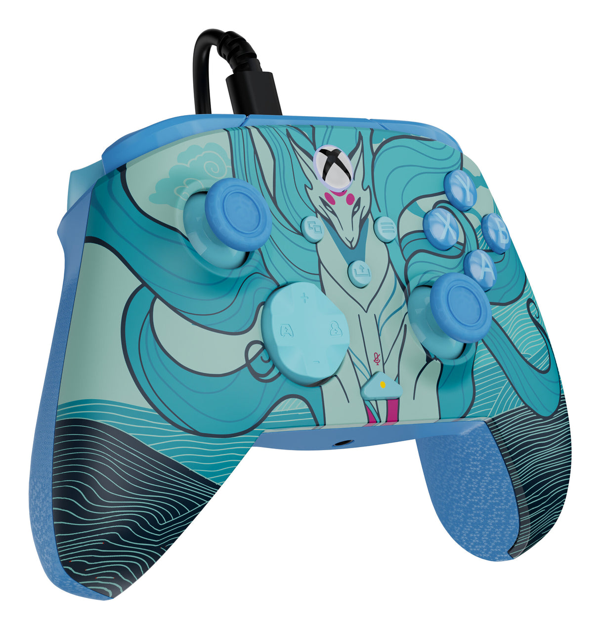 Turtle Beach Rematch Advanced Blue Kitsune Wired Gaming Controller for Xbox and PC – Powered Glow, Remappable Buttons, Hall-Effect Hair Triggers, 8ft Cable, Officially Licensed by Xbox
