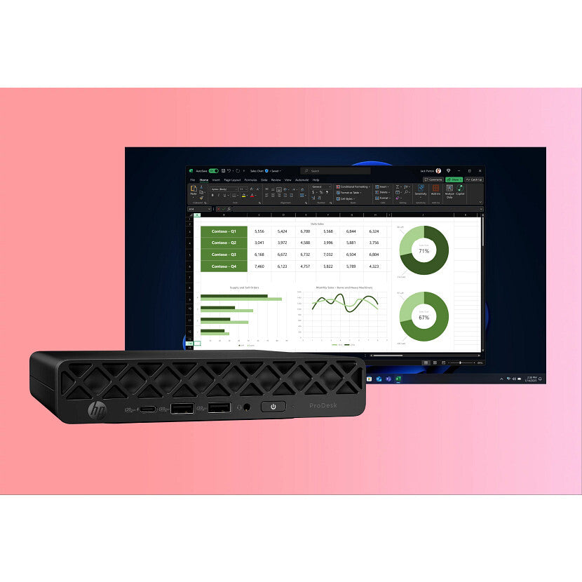 HP ProDesk 4 Mini G1i AI Intel Core Ultra 7 265T 24 GB DDR5-SDRAM 512 GB SSD Windows 11 Pro Mini PC AI PC