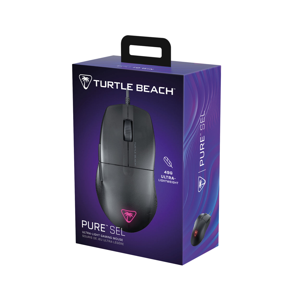 Turtle Beach Pure SEL Black - Ultra-Light Ergonomic RGB Gaming Mouse, 8K DPI Optical Sensor, Mechanical Switches, Pretension System, Pure PTFE glides, RGB Illumination