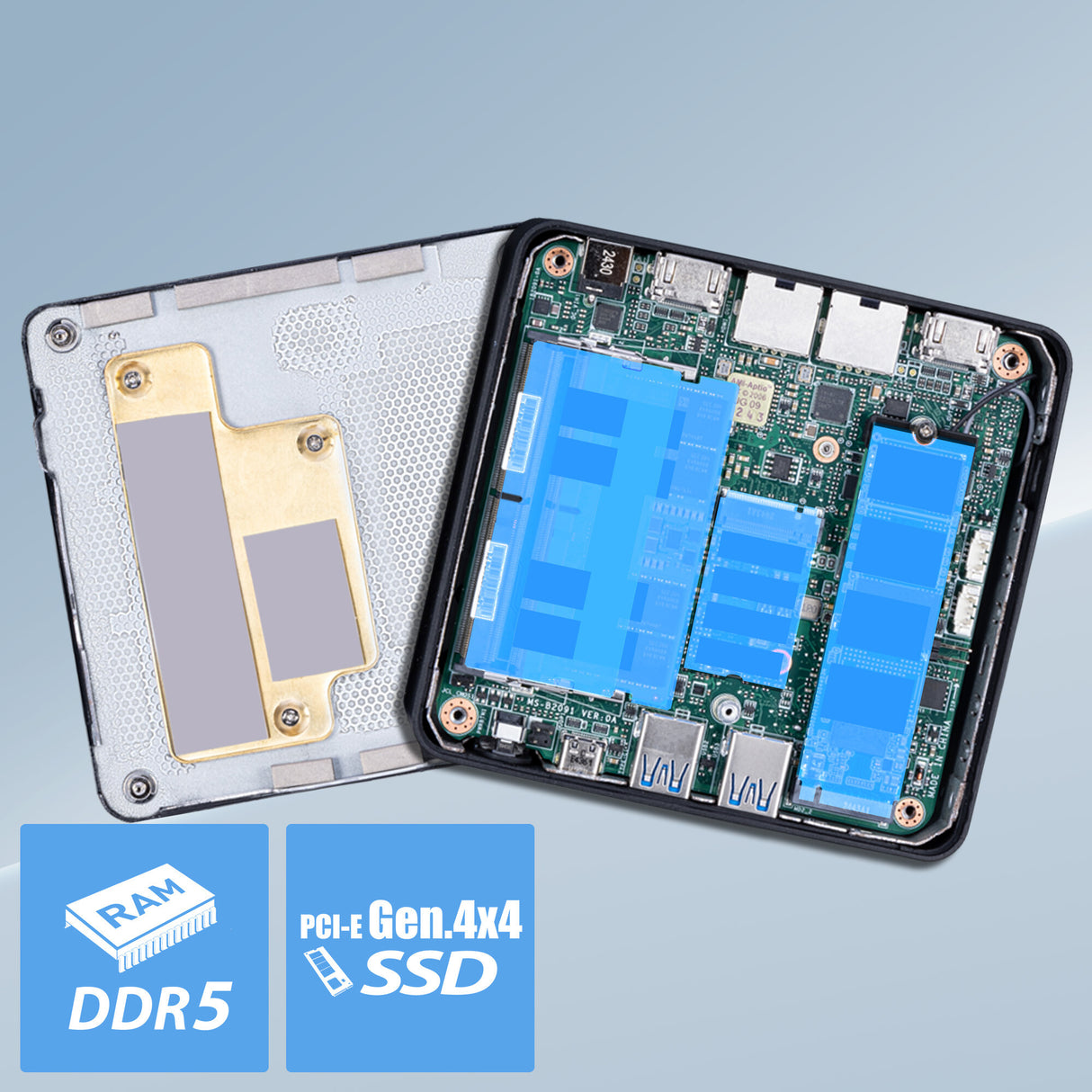 MSI Cubi NUC AI 1UMG Intel Core Ultra 5 125H, Desktop PC, NUC, SFF, Mini Computer, HTPC, (16GB RAM, 512GB Storage, Windows 11 PRO), Intel Graphics/DDR5/Dual ThunderBolt 4/Dual HDMI/Dual LAN/WiFi 6E/BT 5.3/VESA