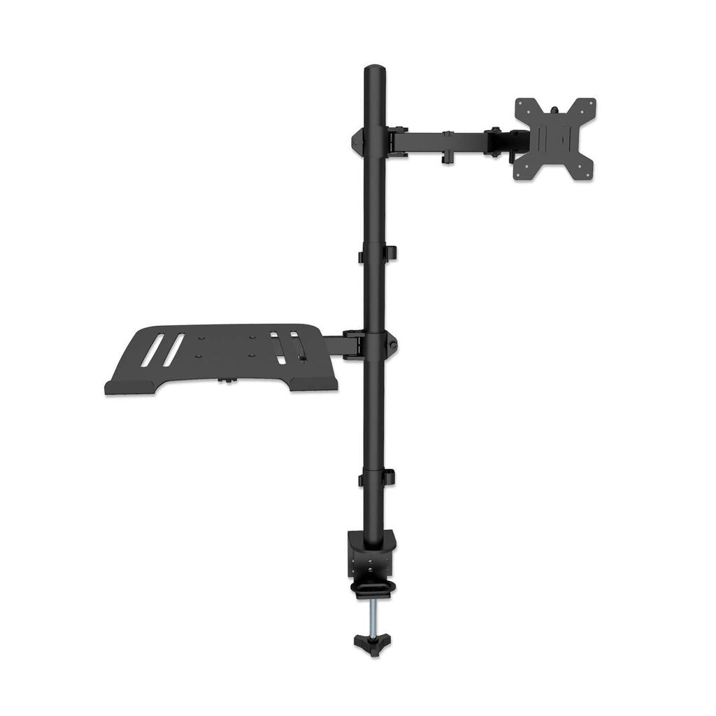 Manhattan Desk Mount for Monitors & Laptop Combo (Full Motion), For screens: 10-27", Laptop up to 17", Clamp Assembly, VESA compatability: 75x75 and 100x100mm - check the dimensions of the four mounting holes on back of screen to ensure it fits, Max 8kg,