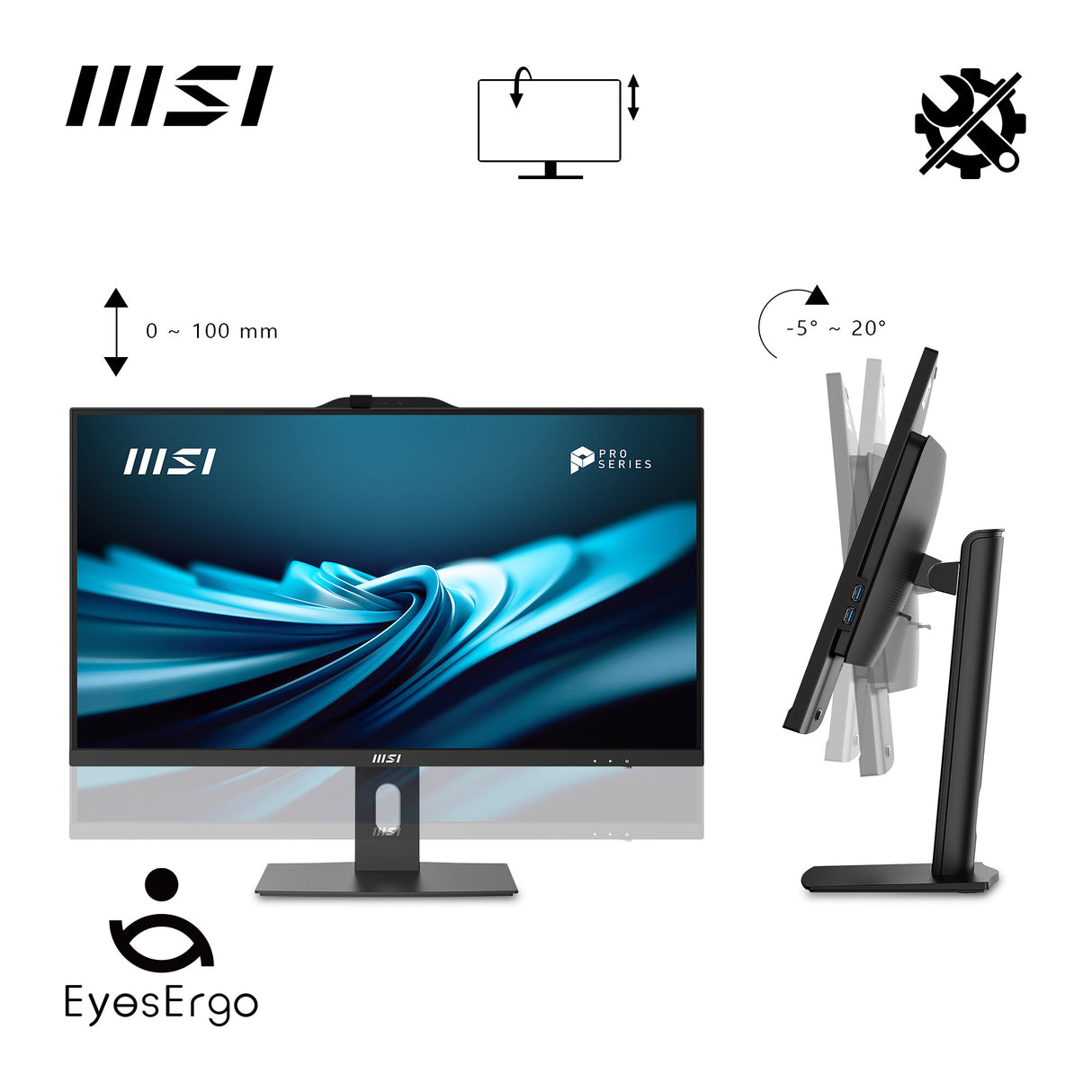 MSI Pro AP272P 14M Intel Core i5 14400 All in One PC, (16GB RAM, 512GB SSD, Windows 11PRO), 27 Inch IPS Screen/UHD Graphics/Type-C/USB/LAN/HDMI/DP/WiFi 6E/BT 5.3/VESA