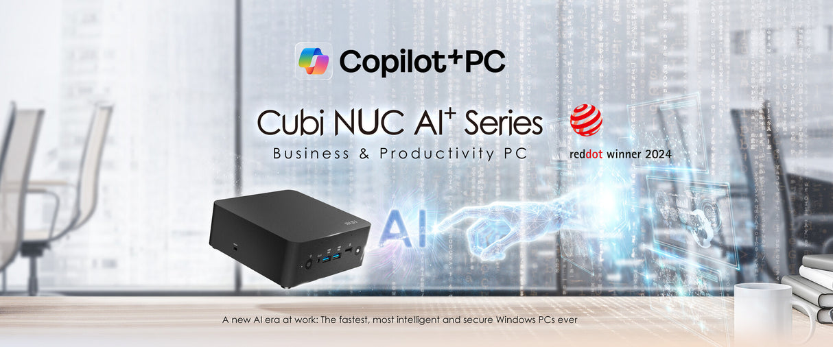 MSI Cubi NUC AI+ 2MG Intel Core Ultra 7 258V, Desktop PC, NUC, SFF, Mini Computer, HTPC, (32GB RAM, 1TB Storage, Windows 11 PRO NextGen Premium), Intel Arc Graphics/Embedded DDR5/Dual ThunderBolt 4/HDMI/Dual LAN/WiFi 6E/BT 5.3/VESA