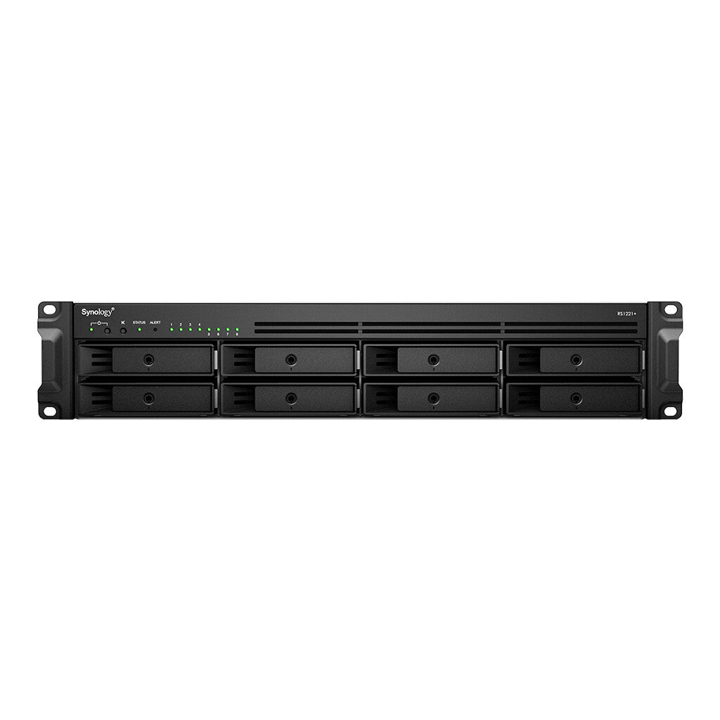 Synology RackStation RS1221+ NAS Rack (2U) Ryzen Embedded V1500B 4 GB DDR4 160 TB HDD DiskStation Manager Black
