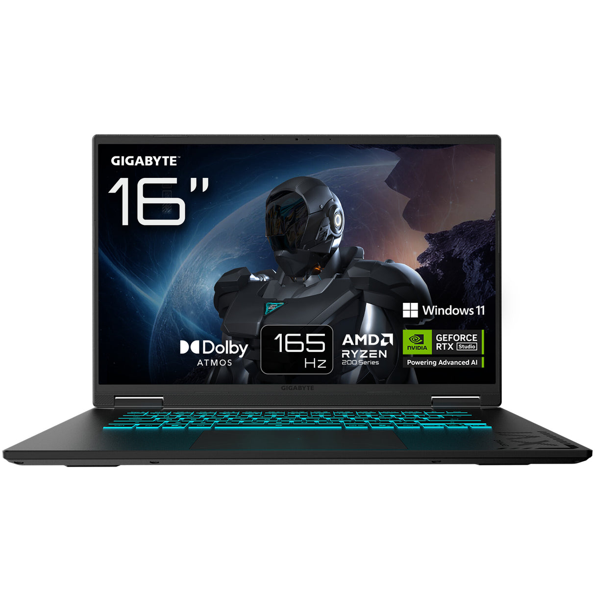 GIGABYTE GAMING A16 Laptop - 16", 165Hz WUXGA, Ryzen 7 260, RTX 5060, 16GB DDR5 5200MHz, 1TB Gen4 SSD, Windows 11 Home, 2 Year Warranty, Dolby Atmos, GAMING A16 3THK3UK894SH