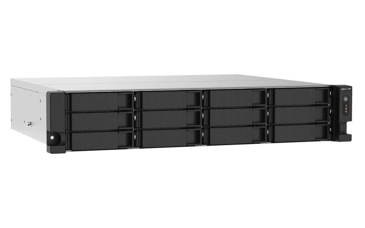 QNAP TS-1273AU-RP-8G NAS Rack (2U) Ryzen Embedded V1500B 8 GB DDR4 72 TB HDD QNAP Turbo System Black, Grey