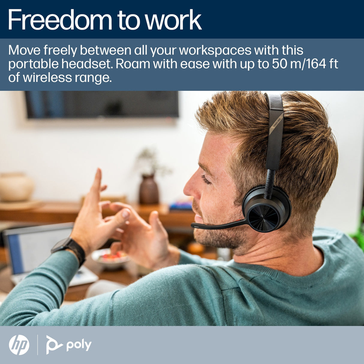 POLY Voyager 4320-M Microsoft Teams Certified Headset +BT700 dongle +Charging Stand