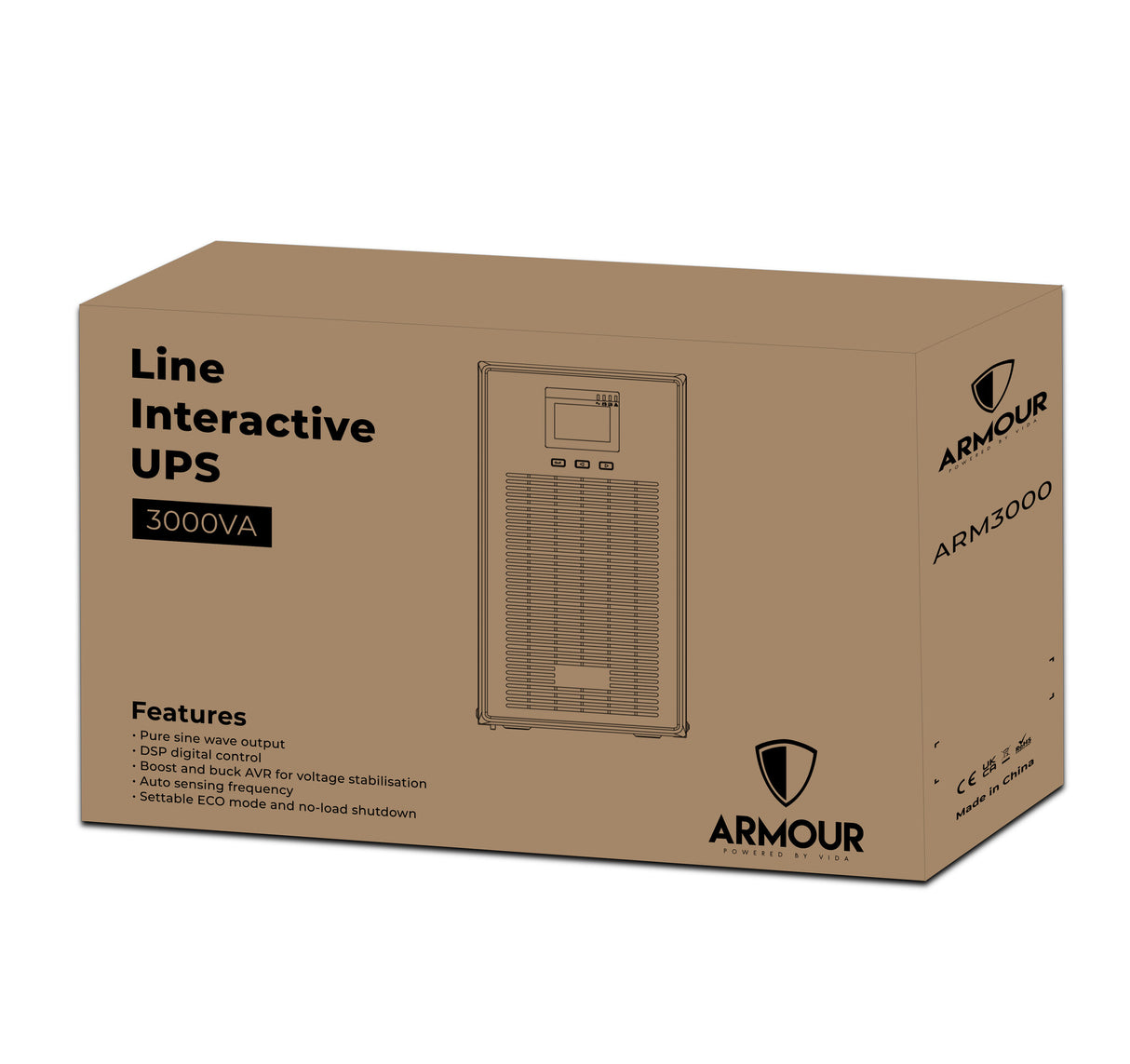 VIDA Armour 3000VA uninterruptible power supply (UPS) Line-Interactive 3 kVA 2400 W 5 AC outlet(s)