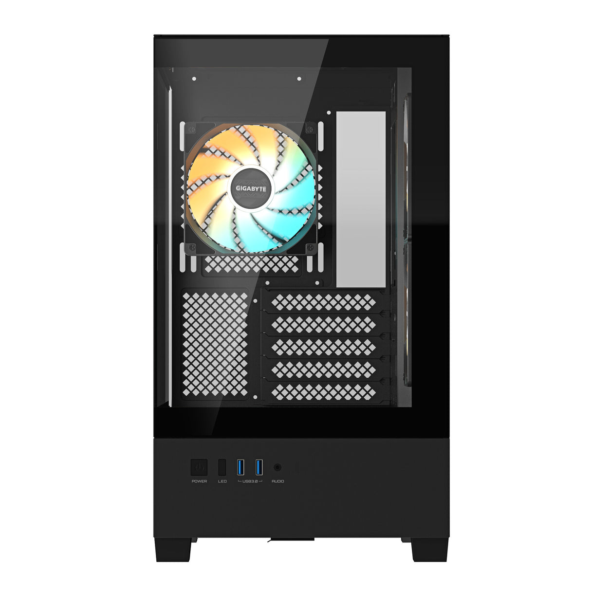 GIGABYTE C201 PANORAMIC PC Case - Mid Tower, m-ATX, 360mm radiator support, 3 Pre-installed Fans, USB 3.0, Support RGB Fusion